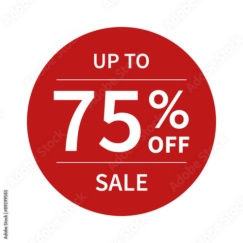 Up to 75% off sale promotion flat badge graphic