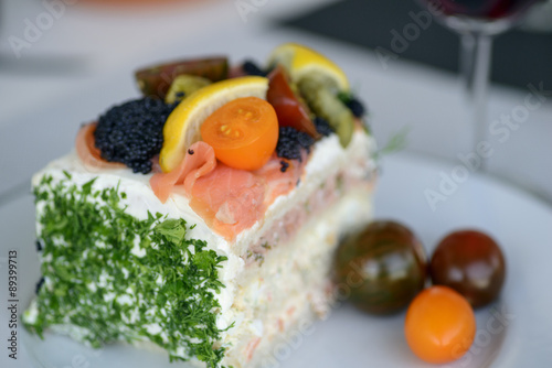 A piece of Swedish  sandwich layer cake