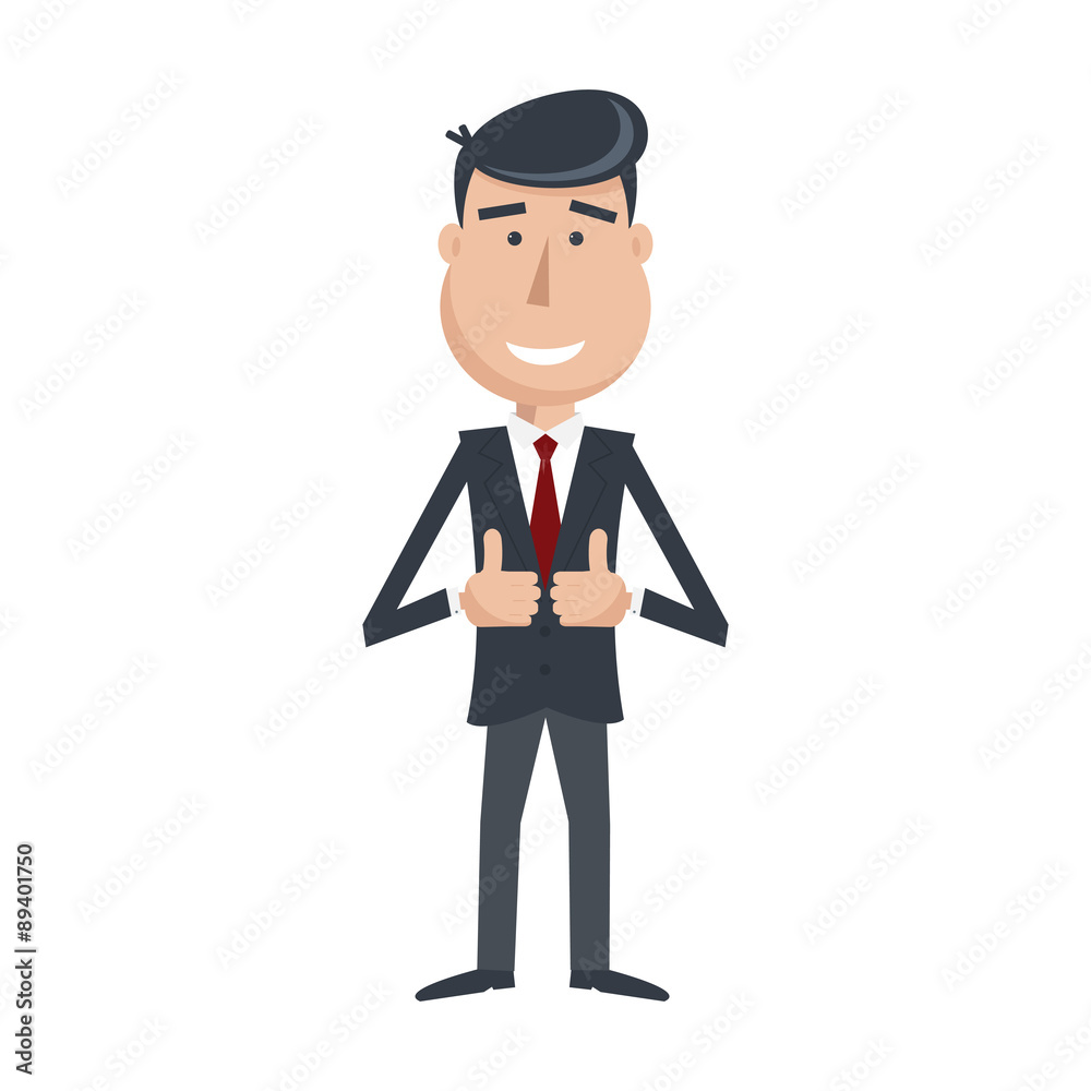 Funny man in suit and tie, shows his hands Like icon. Funny man in suit and tie, shows his hands Like icon.