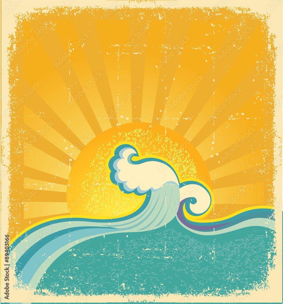 Obraz premium Sunrise seascape.Symbol vector abstract