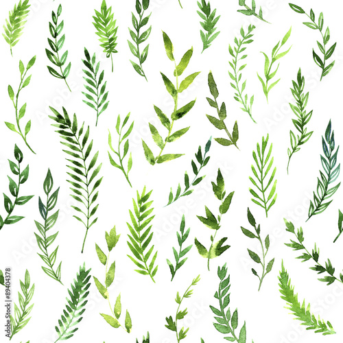 Fototapeta Naklejka Na Ścianę i Meble -  seamless pattern with green leaves