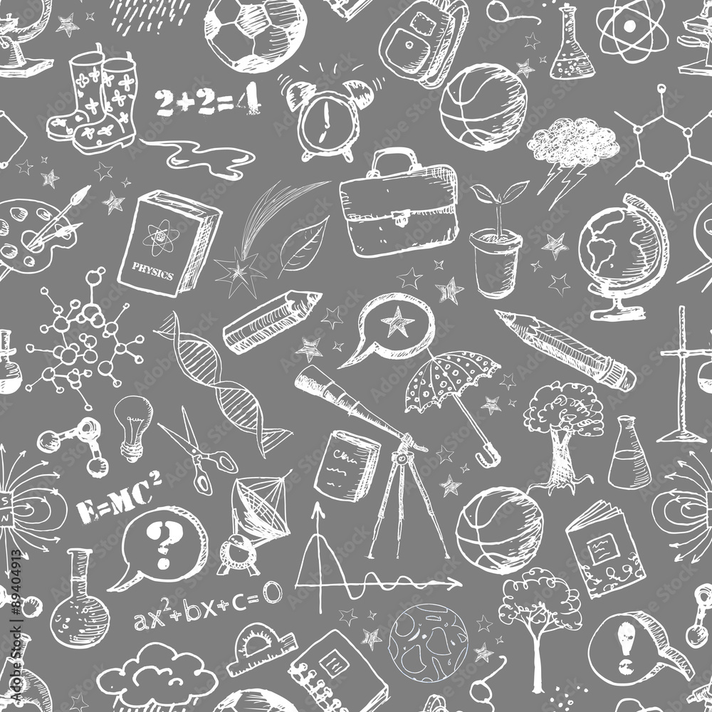 Back to school - sketch seamless background.