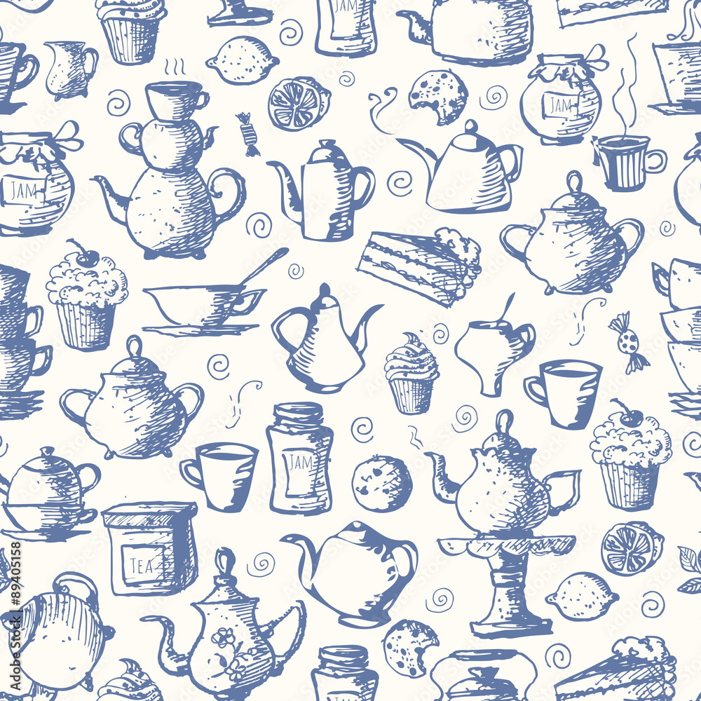 Seamless tea background