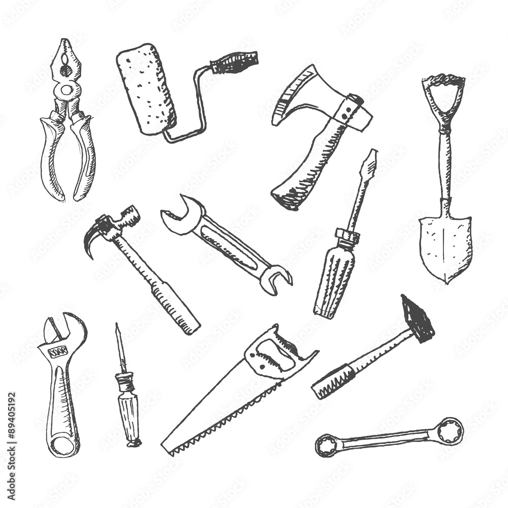 Working tools icon set Working tools icon set