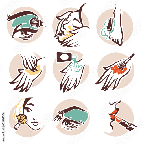 spa, beauty and cosmetic, vector emblems collection