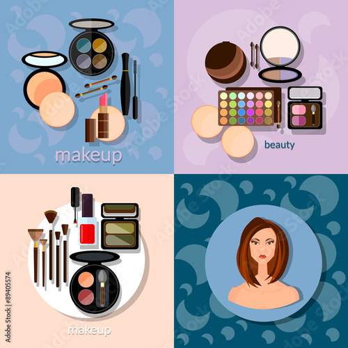 Makeup brushes hadows professional make-up details cosmetology 