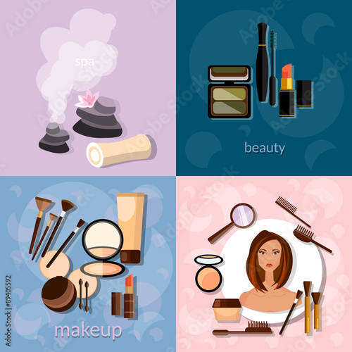 Makeup brushes hadows professional make-up details cosmetology 