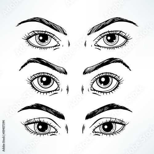sketch women's eyes