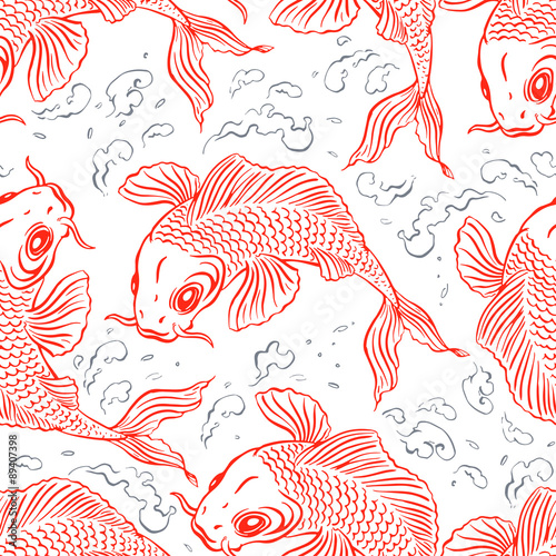 Seamless red carps