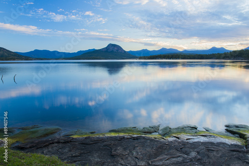 Lake Moogerah on the Scenic Rim in Queensland in the early morning  photo