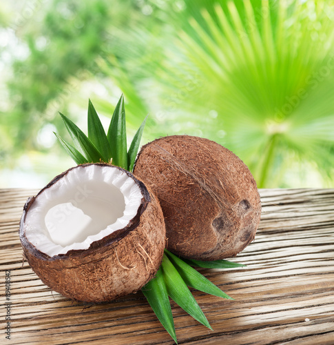 Coconut with milk inside it.