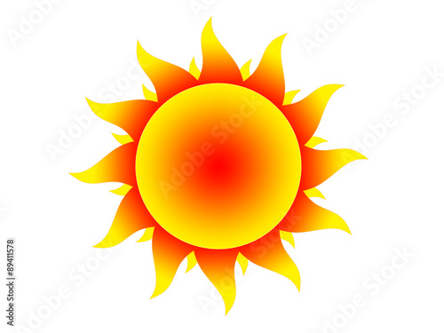 Symbol of the yellow-red sun on a white background
