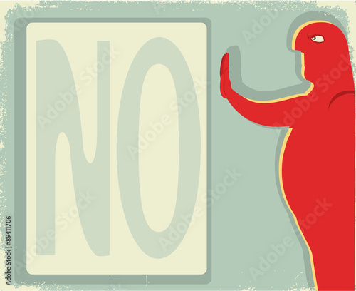 man making stop.Vintage