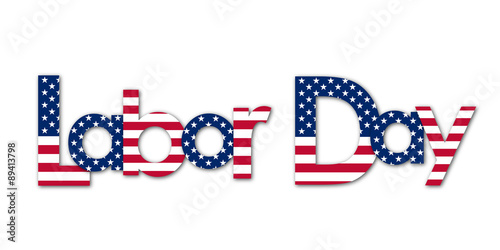 LABOR DAY Letters Icon with American Flag