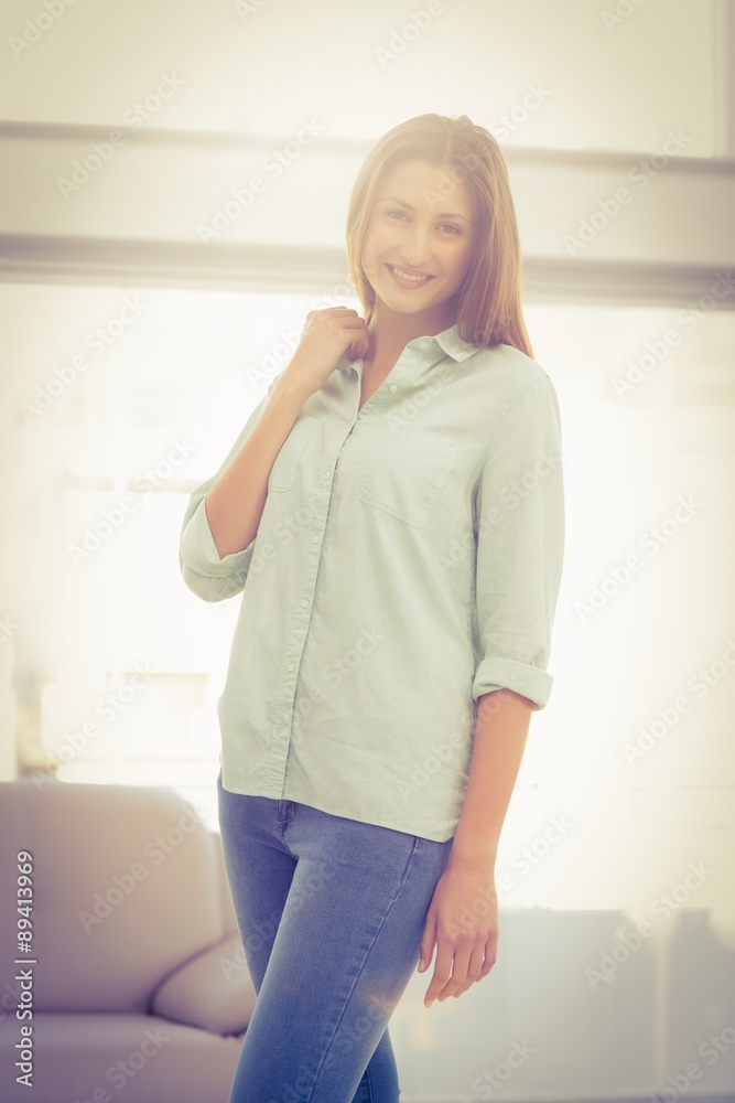 Smiling casual businesswoman posing Smiling casual businesswoman posing