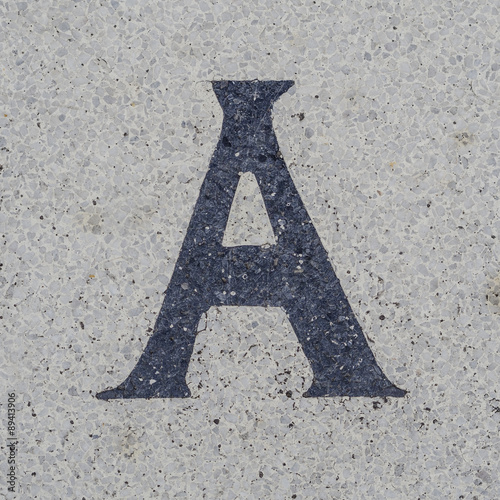 The Letter A in stone photo