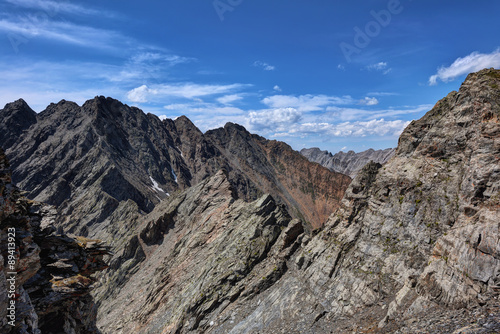 A small portion of the mountain range with peaks