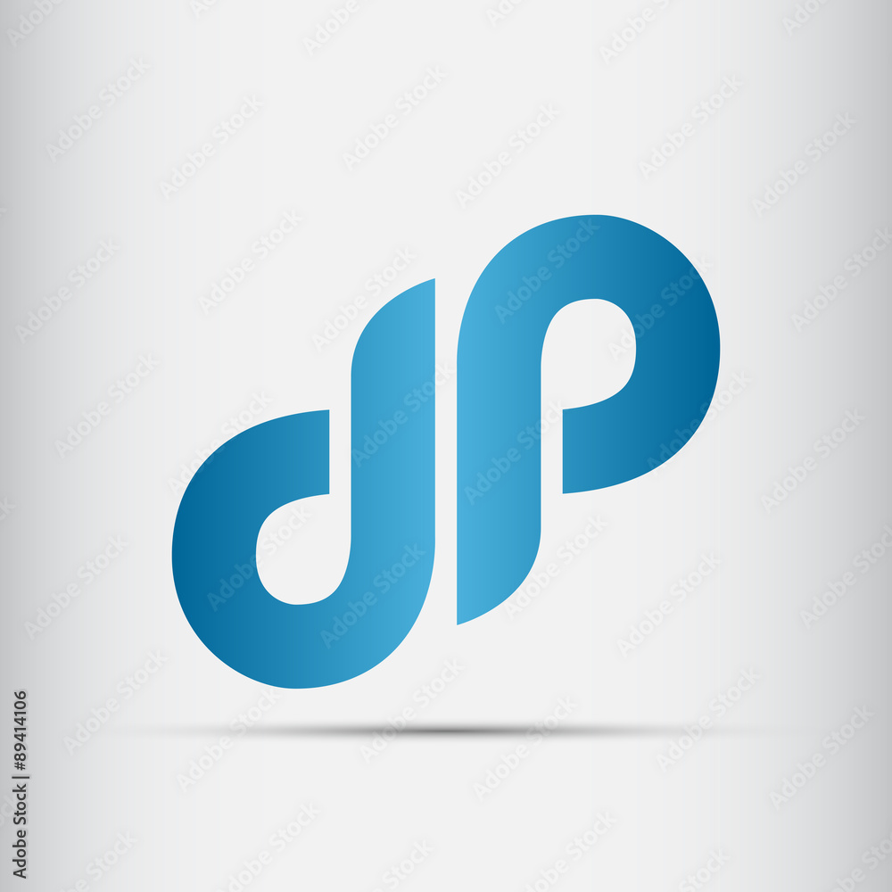 Elegant minimal letter symbol. Alphabet D and P logo design. Vector  illustration. Stock Vector