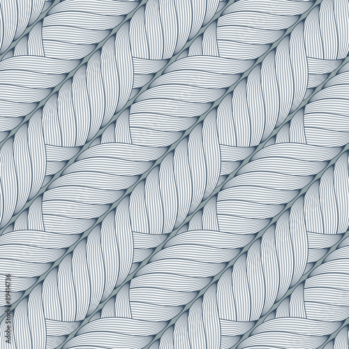 Vector seamless pattern of interwoven ropes, braids, locks