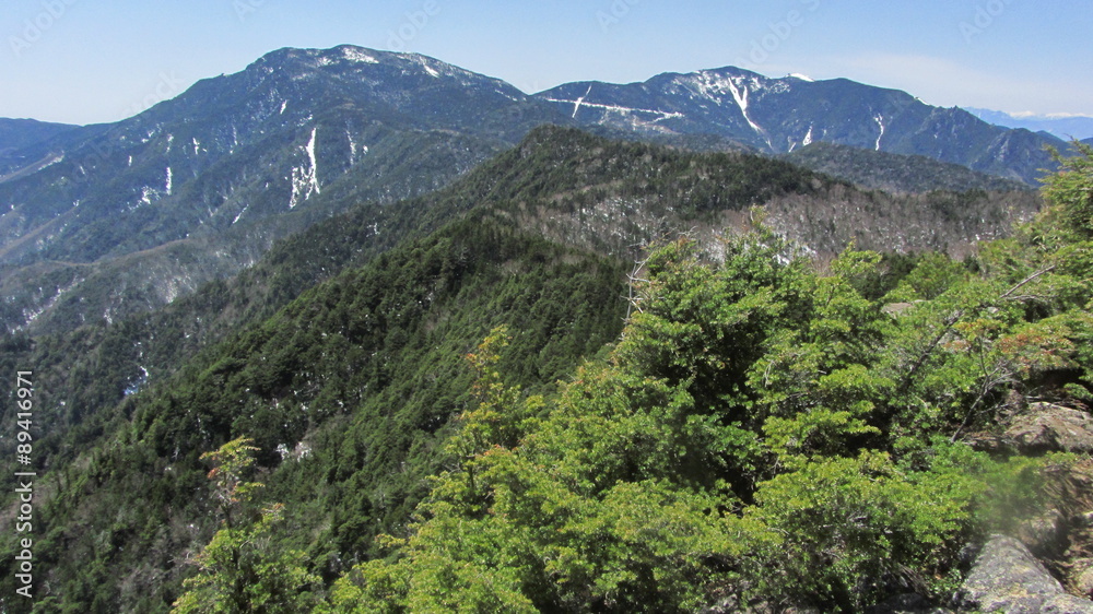 金峰山からの登山道より国師が岳