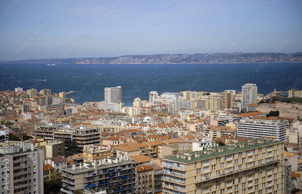 View over Marseille from Notre Dame