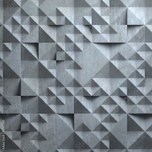 concrete wall with geometrical 3d pattern