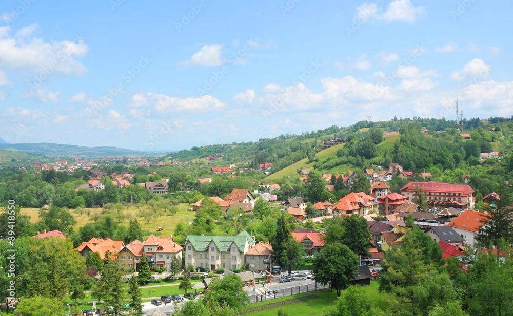 View of Transylvanian village in summer