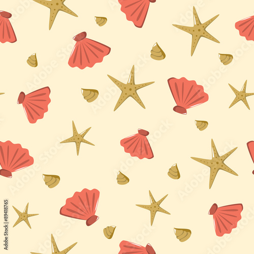 Seamless pattern made from seafood illustration, can be used for textile, cards, invitation...