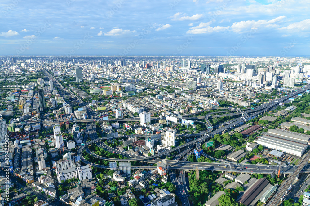 High point view on Bangkok Thailand.
