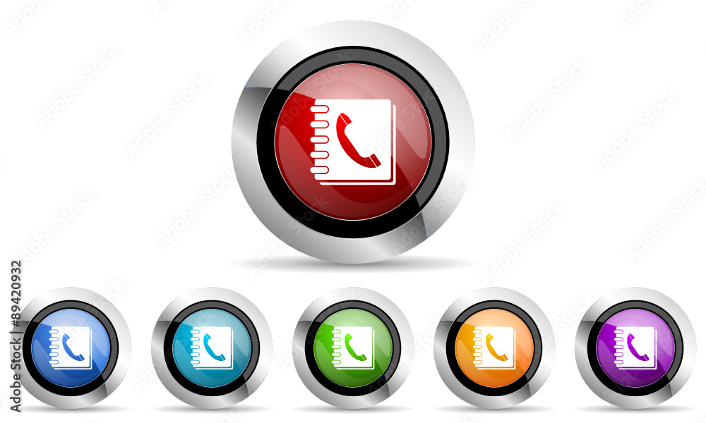 phonebook vector icons set modern design with shadow on white background phonebook vector icons set modern design with shadow on white background