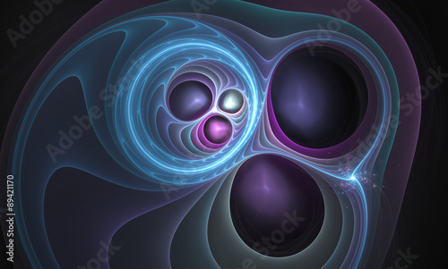 digital abstract blue and purple fractal background