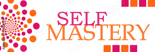 Bilde på lerret Self Mastery Pink Orange Dots Horizontal