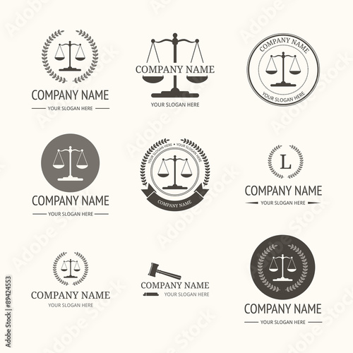 Law firm logo template. set of vintage labels.  photo