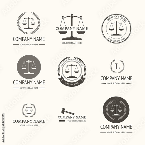 Law firm logo template. set of vintage labels. 