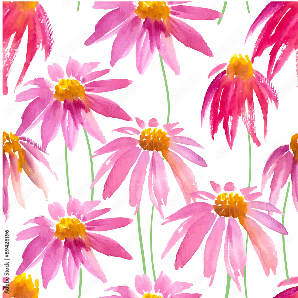 Obraz Ilustracja wektorowa z oryginalnym tle kwiatów.