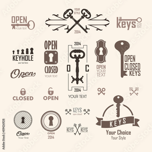 Vector Illustration of Vintage keys.