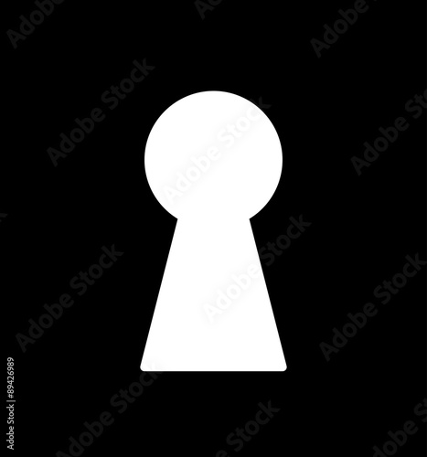 Black & white vector Illustration with keyhole.