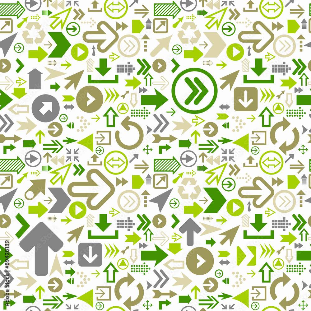 Seamless background with green & grey arrows. Seamless background with green & grey arrows.