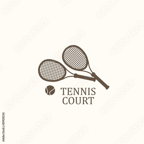Vector illustration with sports objects for tennis.