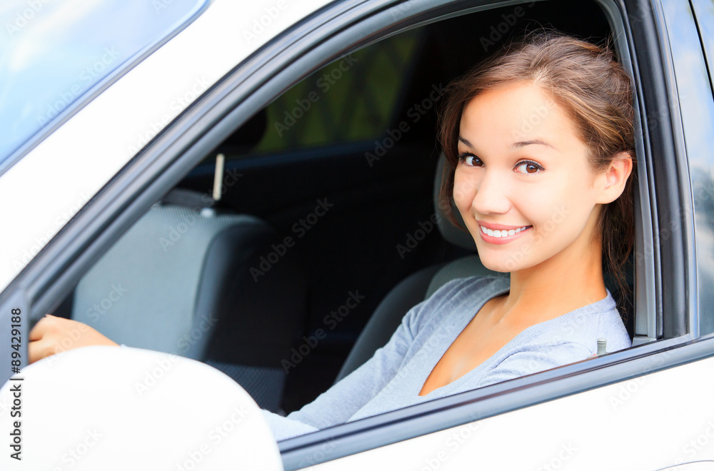 Girl in a car