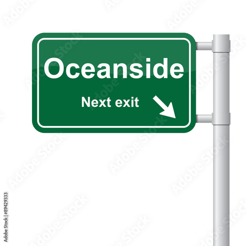 Oceanside next exit green signal vector