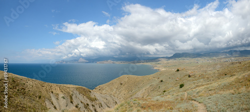 View towards Sudak and Novyi Svet from Meganom Cape, Crimea.
