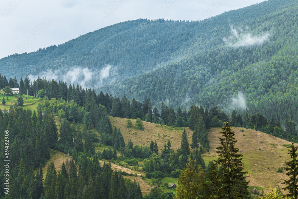 Fototapeta premium Wiejski krajobraz górski
