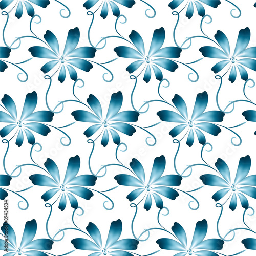Abstract vector floral seamless background