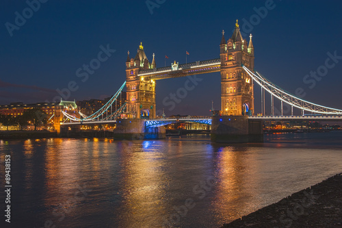 London tower bridge at night time