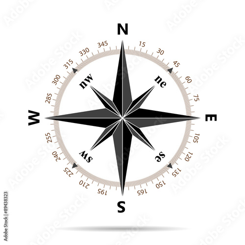 Compass icon in flat design