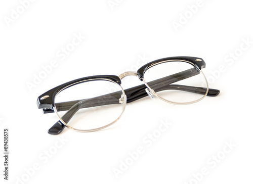 Black Eye glasses retro hipster look isolated on white backgroun