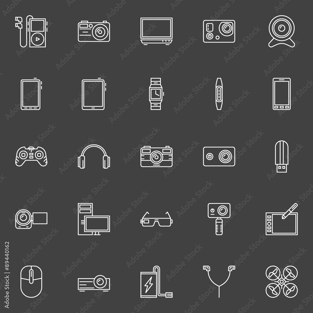 Gadgets icons set Gadgets icons set