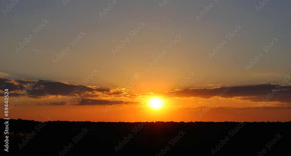 Fototapeta premium beautiful sunset with clouds