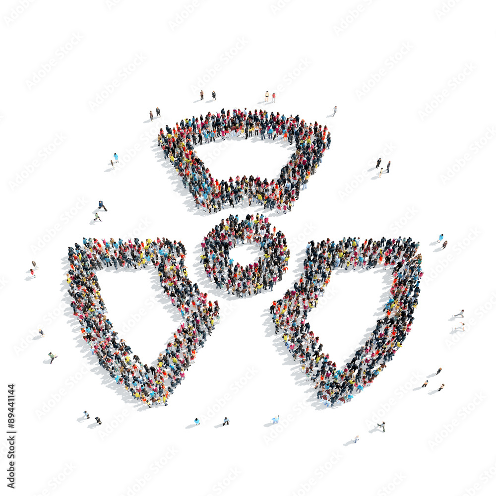 group people shape radiation sign group people shape radiation sign